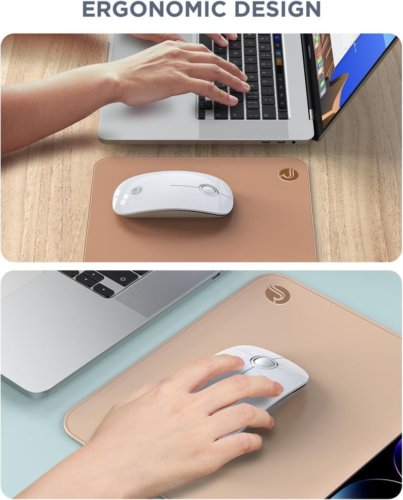 RAPIQUE Bluetooth Wireless Mouse - (BT5.1+USB) Slim Dual Mode Computer Mice with Quiet Click, Low Power, and 1600 DPI, Portable Cordless for MacBook, Laptop, iPad Pro/Air, Chromebook (White) - Image 4